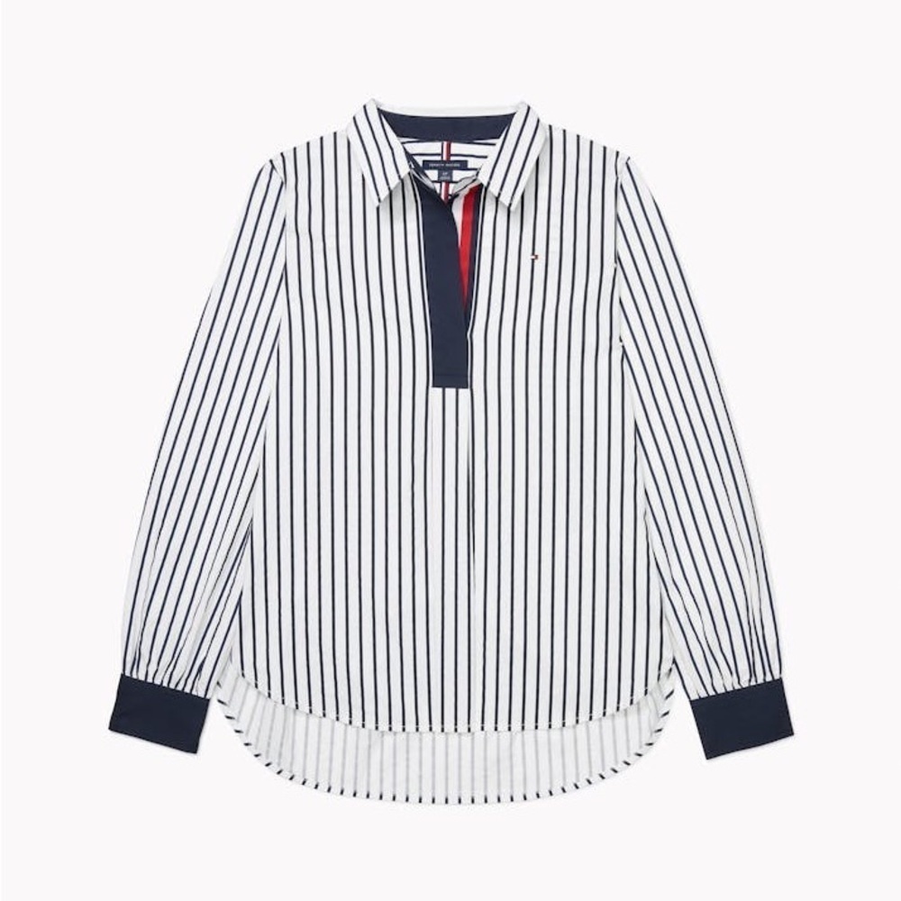 Tommy Hilfiger Adaptive Women’s Stripe Popover Shirt Size Large